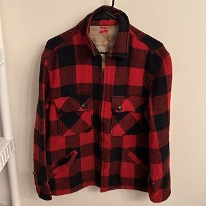 Vtg 50s/60s Spiegel Workmaster Red/Black Buffalo Plaid Wool Lumberjack Jacket
